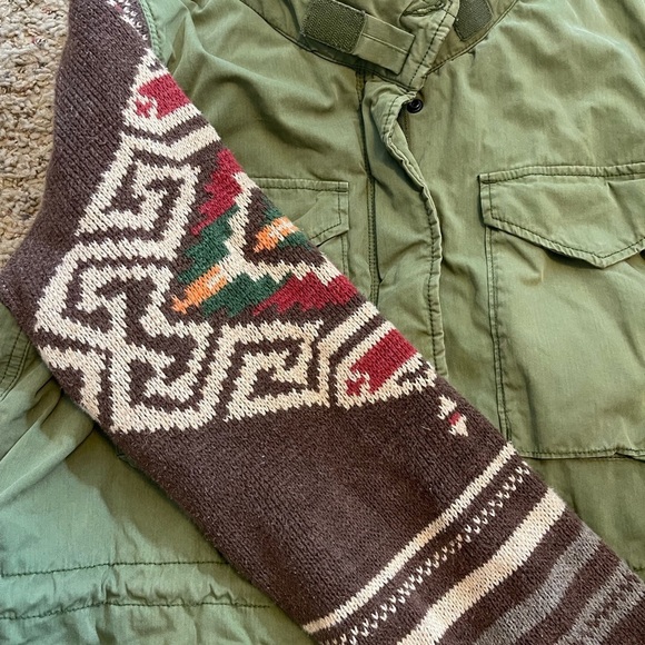 Ralph Lauren Denim Supply military INSP mix media Aztec print olive jacket XL - Picture 10 of 16